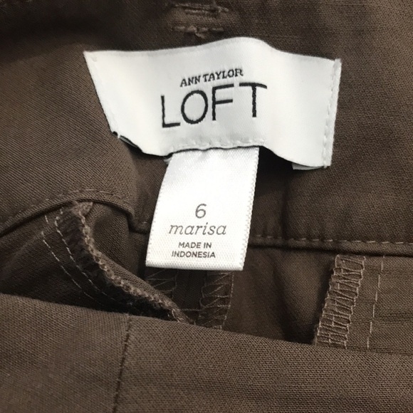 ANN TAYLOR LOFT Light Brown Marisa Cropped Pants Size 6 - Picture 7 of 9